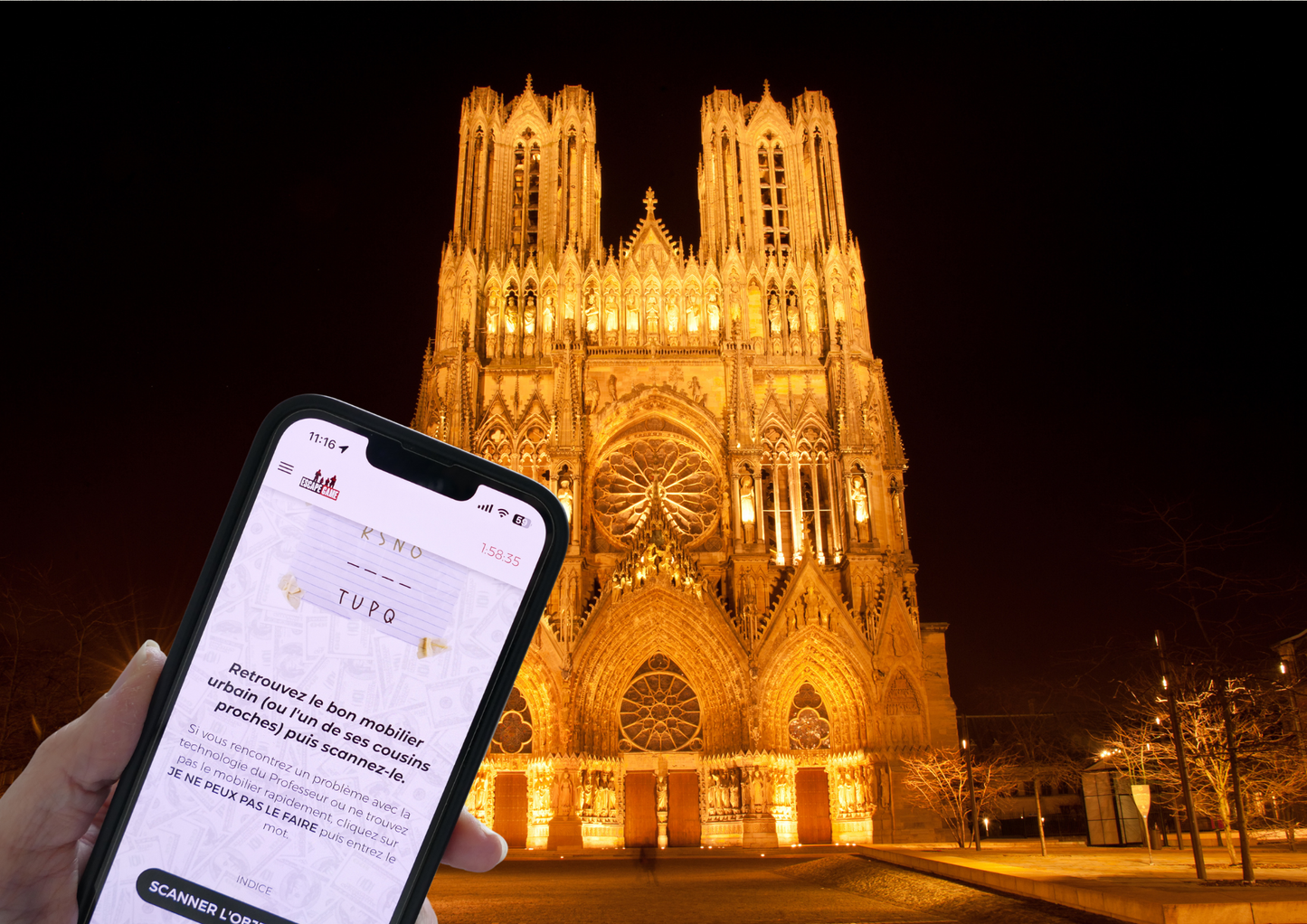 Explorez les rues de Reims à la recherche d'indices laissés par le Professeur pour mener à bien le braquage