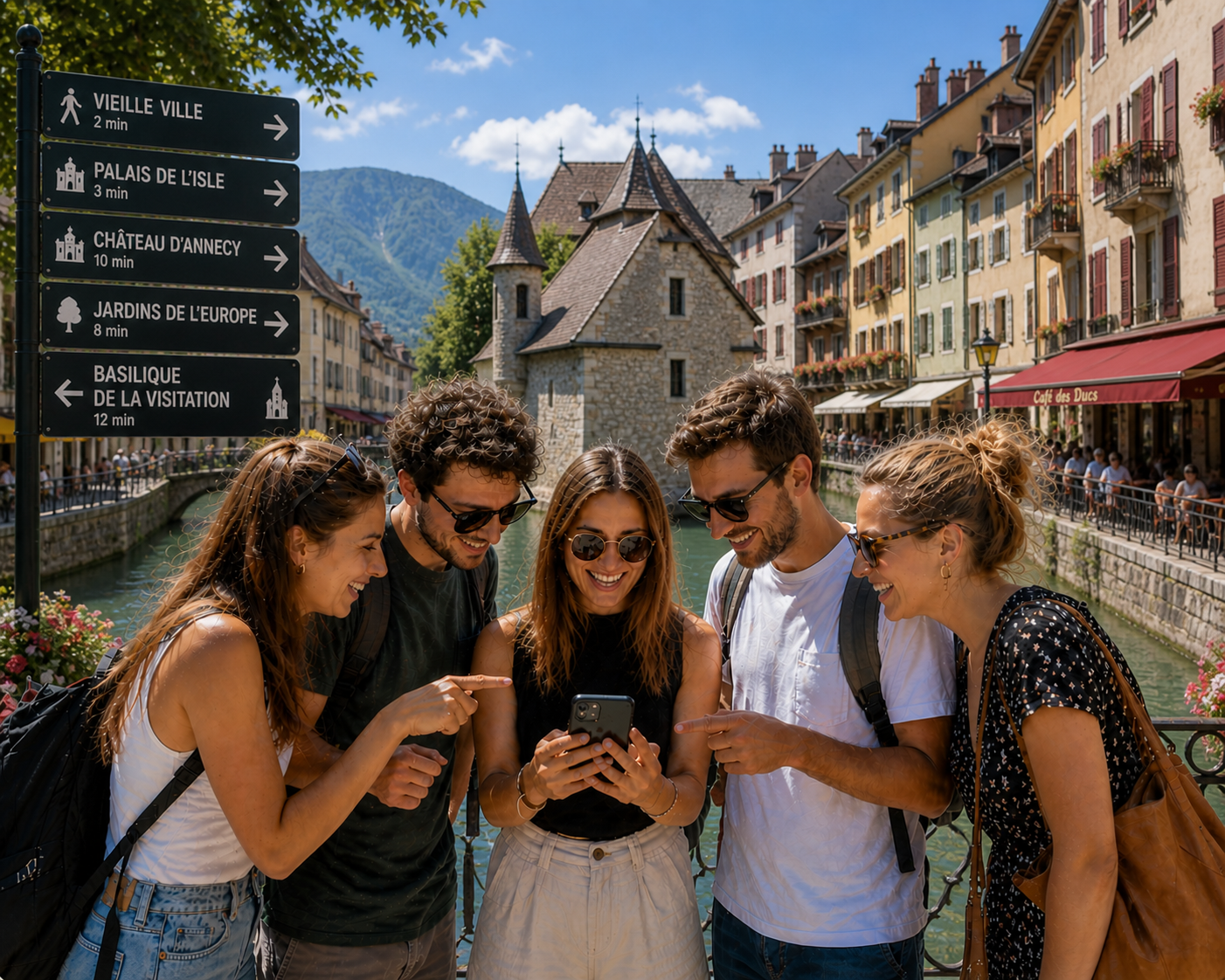Joueurs autour du jeu à Annecy