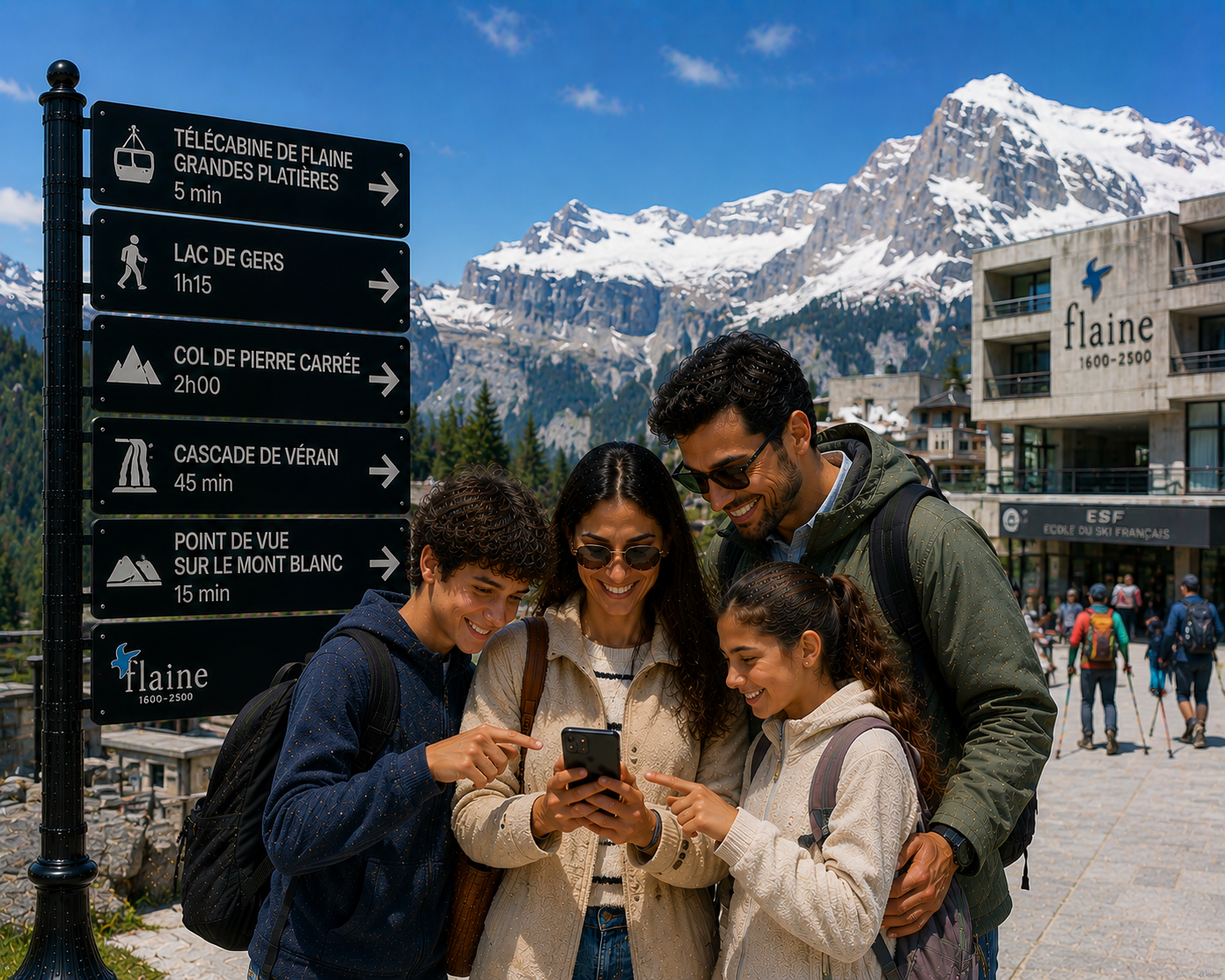 En famille dans les rues de Flaine pour un escape game digital