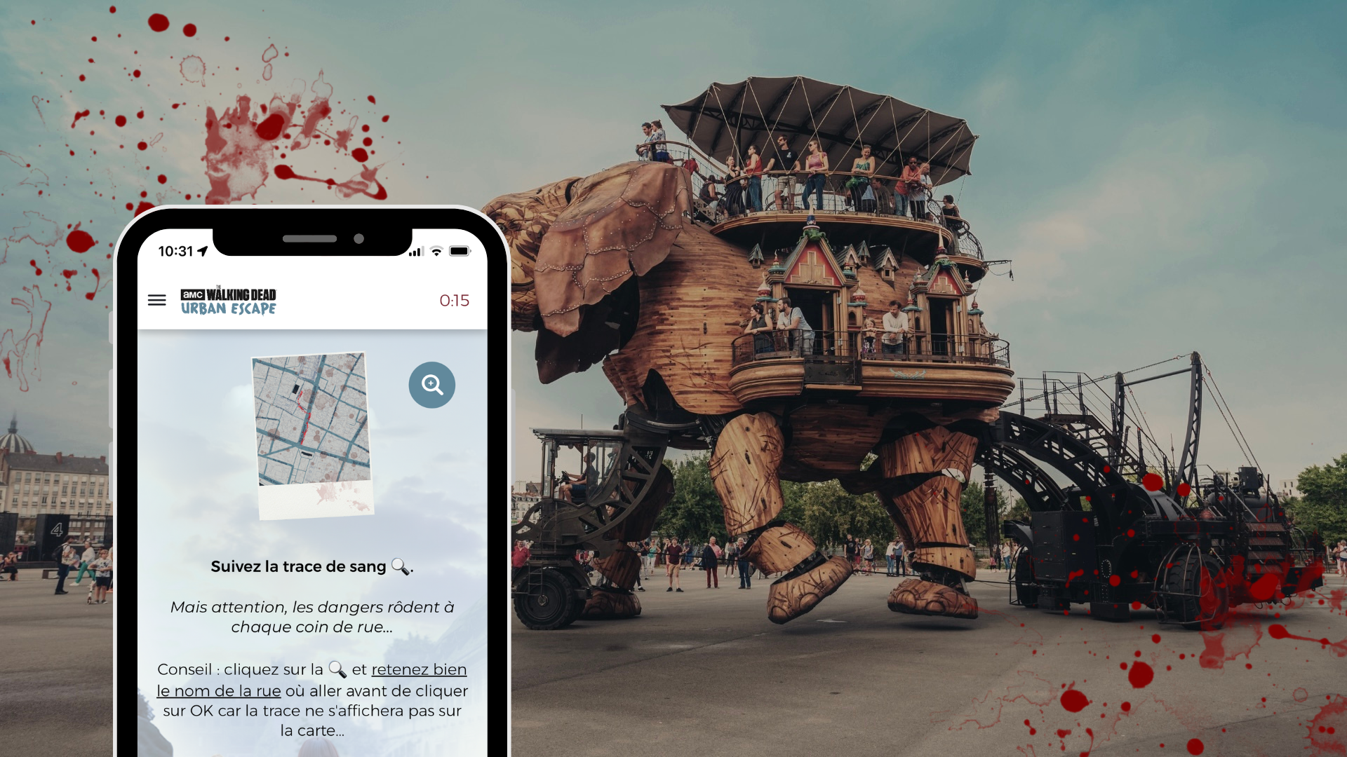 Escape game en extérieur sur la thématique The Walking Dead dans les rues de Nantes