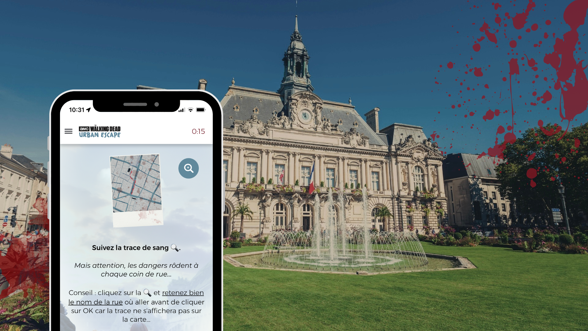 Team building immersif sur le thème de The Walking Dead, en centre-ville avec énigmes et missions à Tours