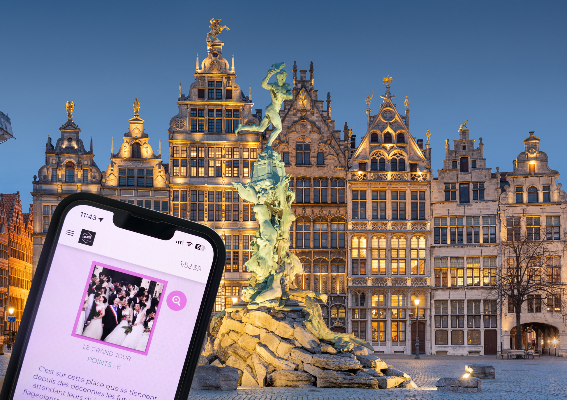 EVJF City Challenge à Anvers – Jeu de piste fun et déjanté pour enterrement de vie de jeune fille avec défis photo, missions insolites et ambiance girly au cœur d’Anvers