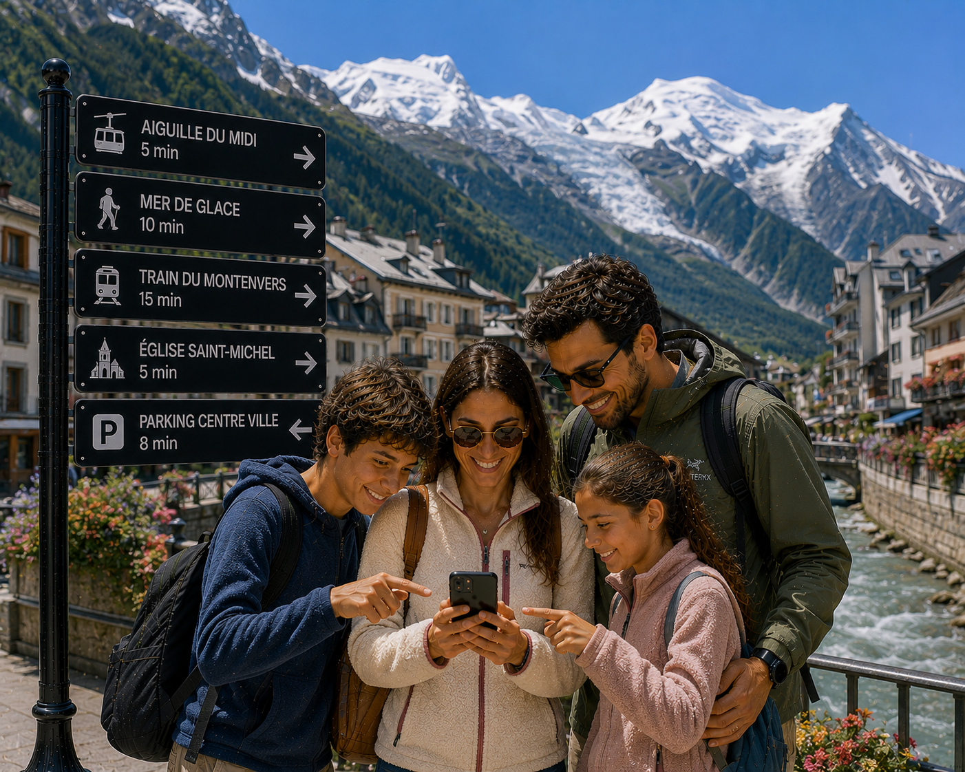 Famille au centre-ville de Chamonix escape game outdoor magie