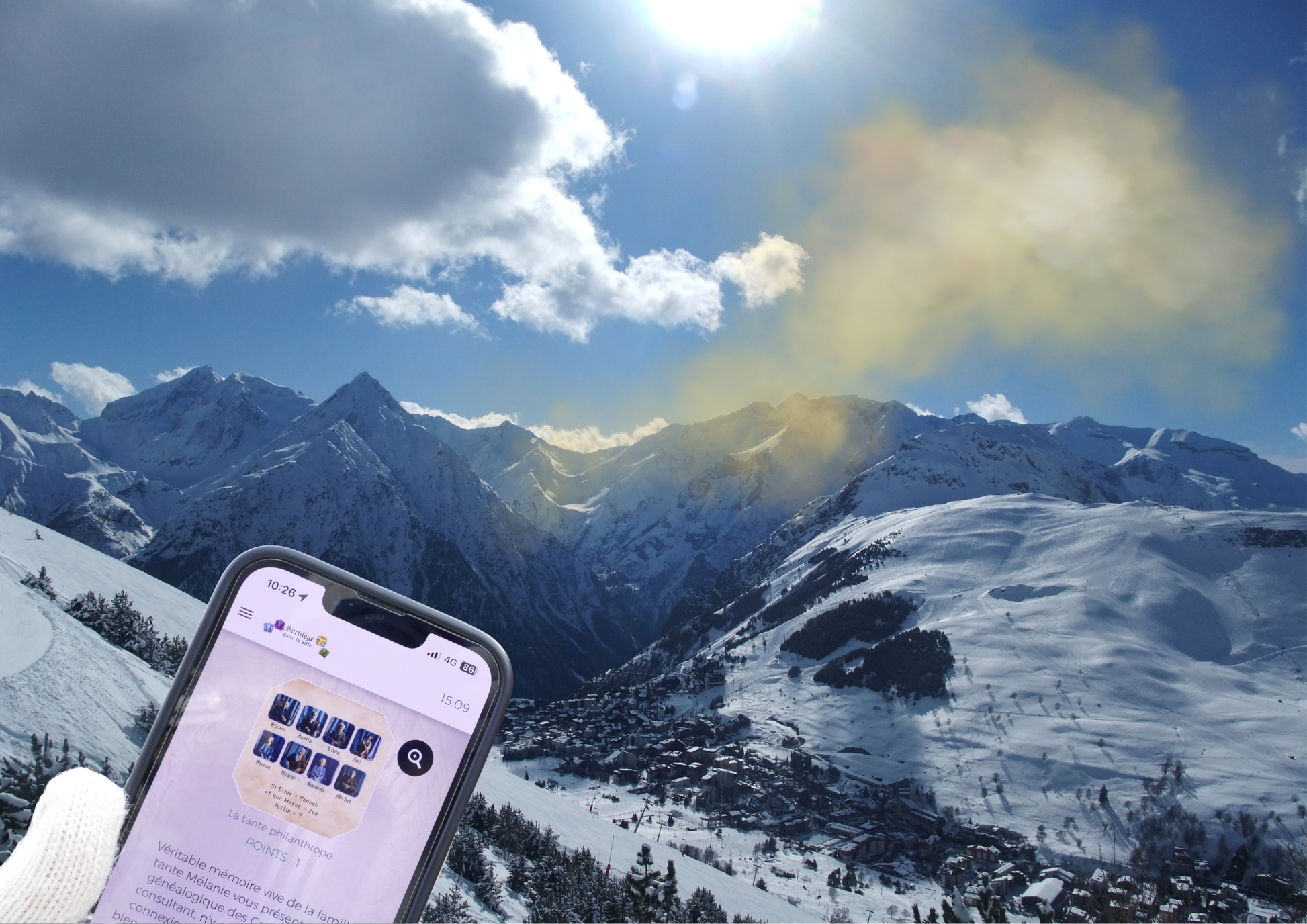 Ecran de jeu escape game magie aux 2 alpes