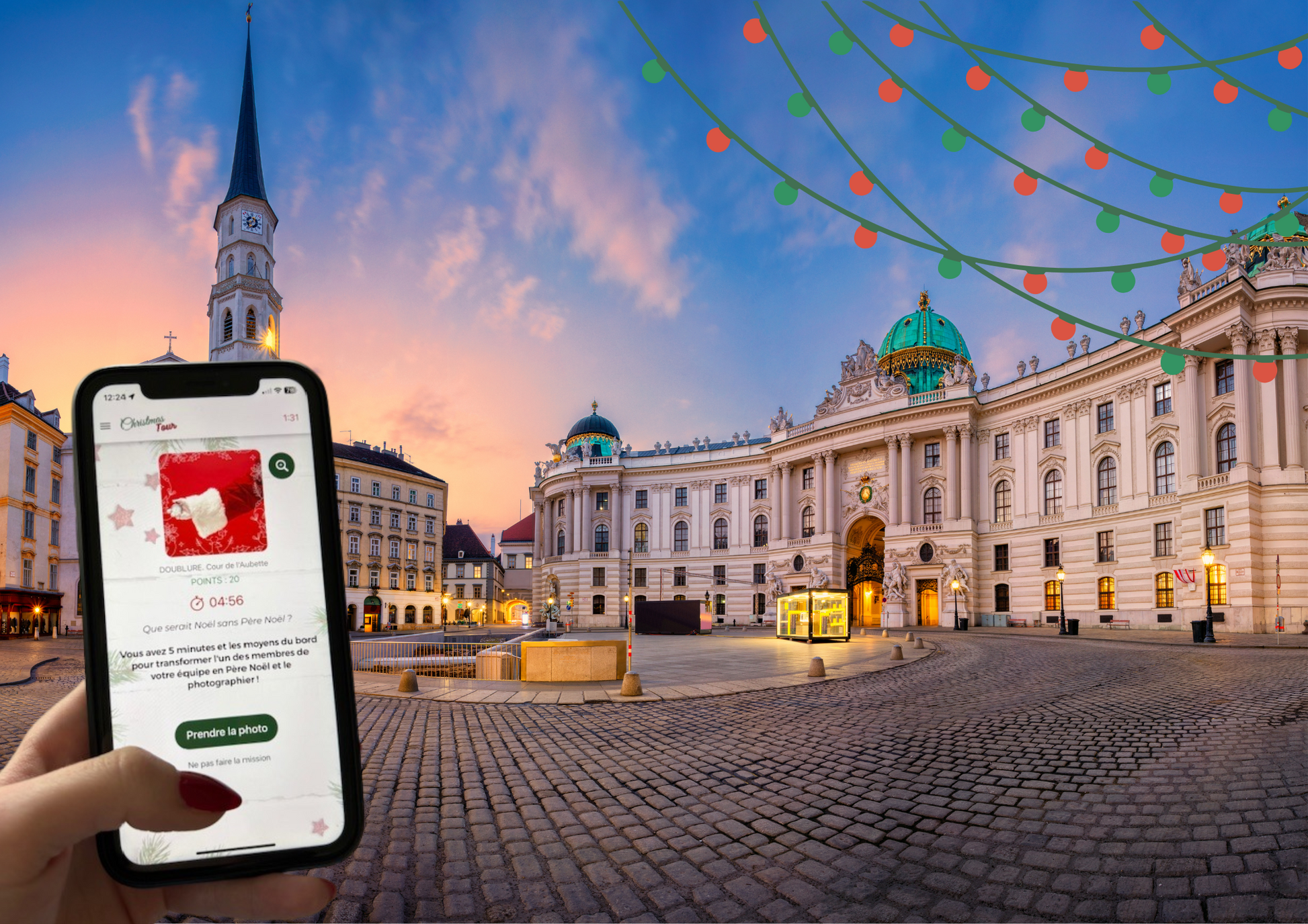 Balade sur le marché de Noël de Vienne en jouant