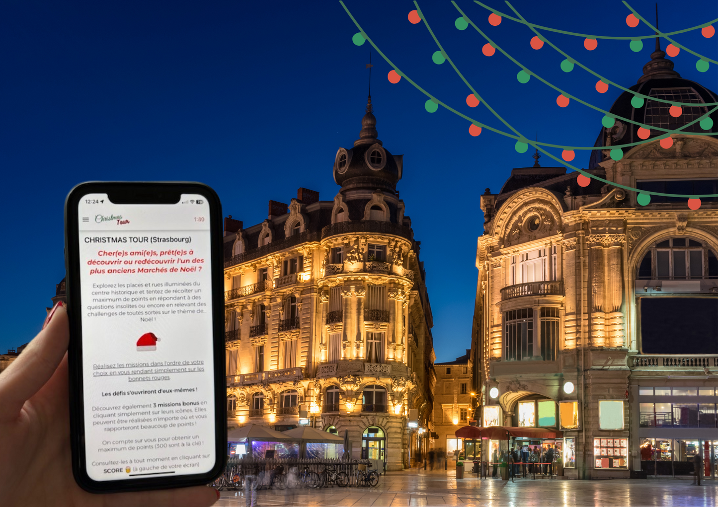 Weihnachtsmarkt-Schatzsuche Weihnachtstour in Montpellier 