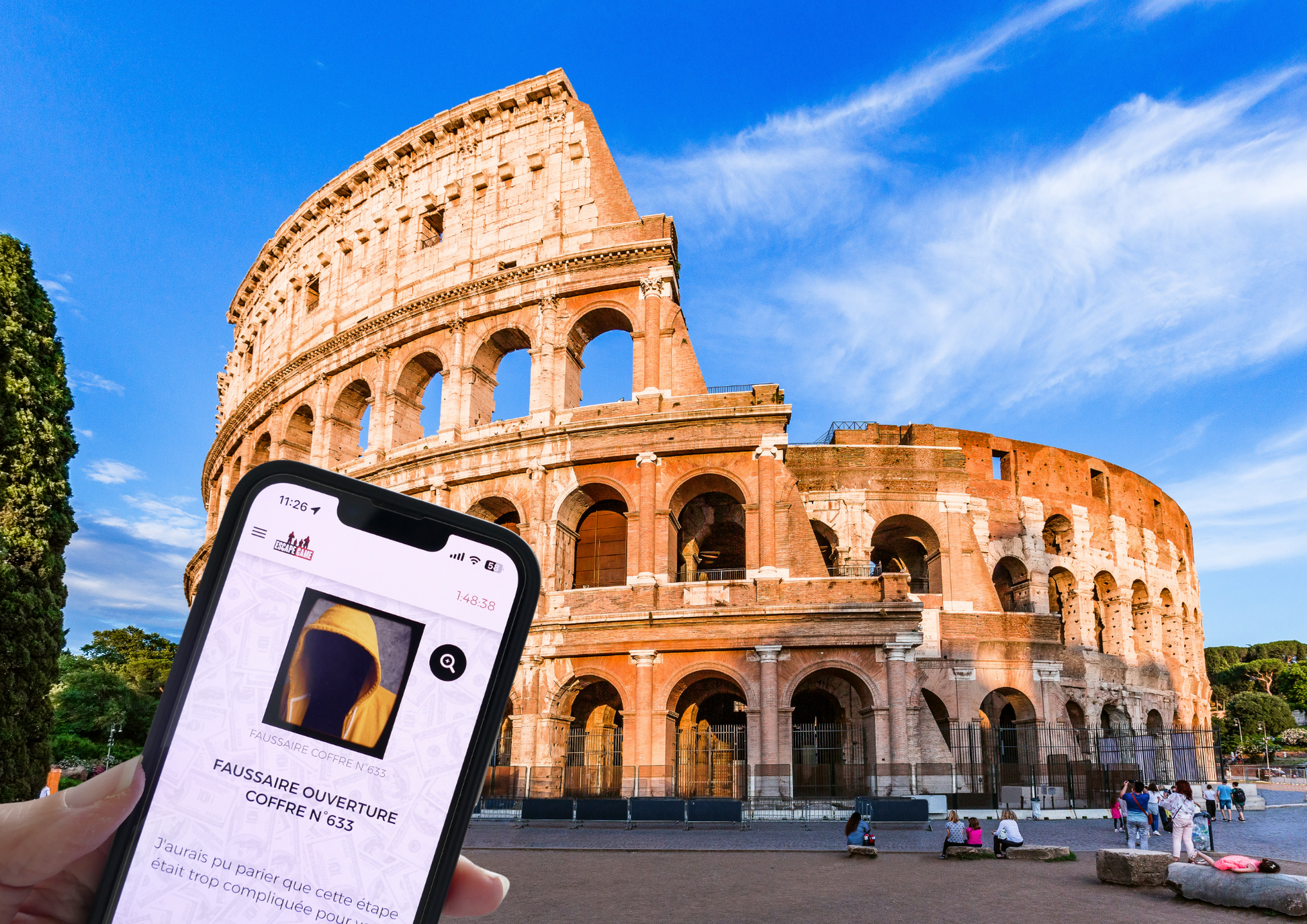 Plongez dans un escape game outdoor palpitant dans Rome, où votre équipe incarnez le membre du célèbre gang de braqueurs